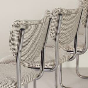 Tubular chairs 2011 by Toon De Wit for De Wit, 1950s | Set of 4 Reupholstered with New Ploeg fabric
