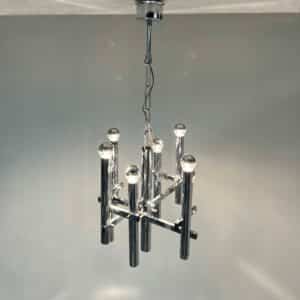 Chrome Sciolari Style Chandelier by Massive, 1970s