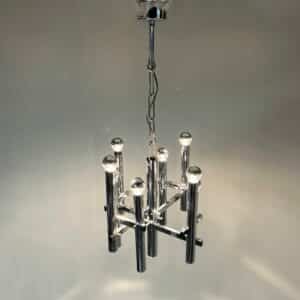 Chrome Sciolari Style Chandelier by Massive, 1970s