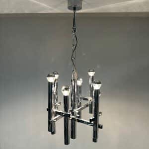 Chrome Sciolari Style Chandelier by Massive, 1970s