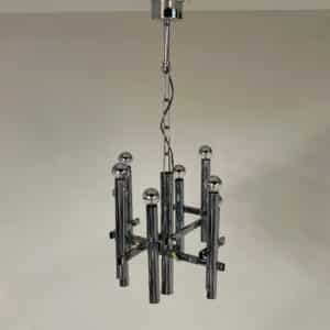 Chrome Sciolari Style Chandelier by Massive, 1970s