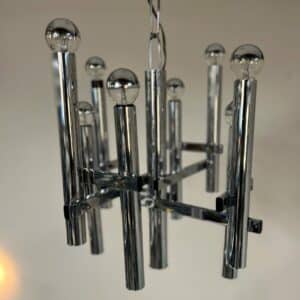 Chrome Sciolari Style Chandelier by Massive, 1970s