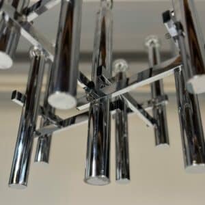 Chrome Sciolari Style Chandelier by Massive, 1970s