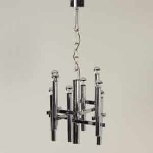 Chrome Sciolari Style Chandelier by Massive, 1970s