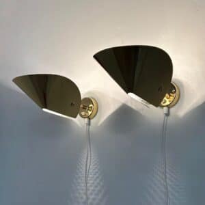 Pair of Brass Wall Lights by Aneta, 1980s