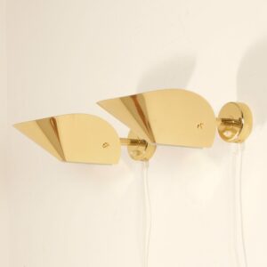 Pair of Brass Wall Lights by Aneta, 1980s