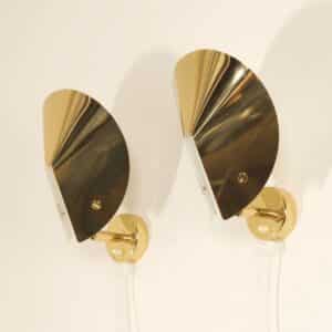Pair of Brass Wall Lights by Aneta, 1980s