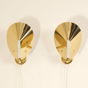 Pair of Brass Wall Lights by Aneta, 1980s