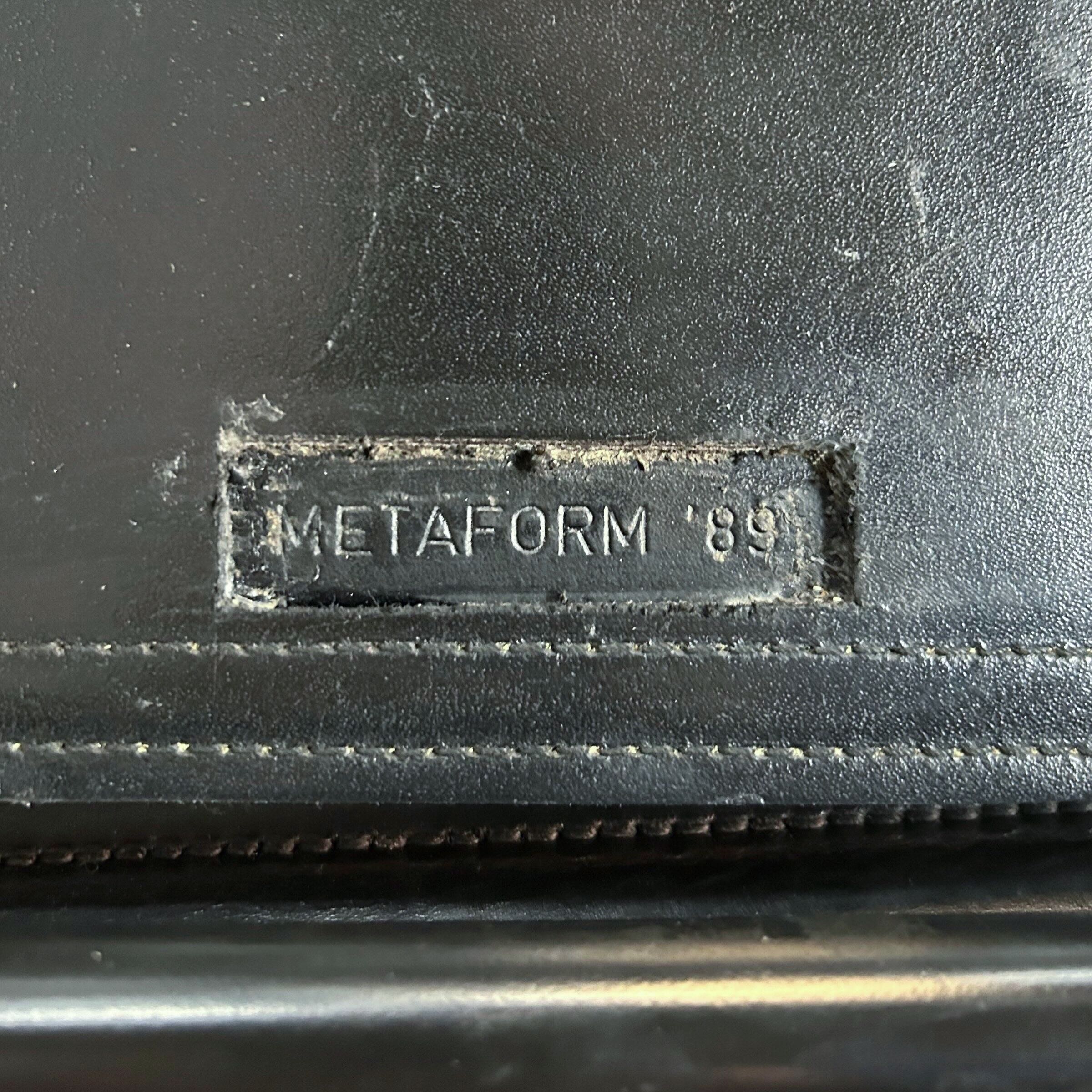 Dining chairs by Walter Antonis for Metaform from the 1980s in black saddle leather