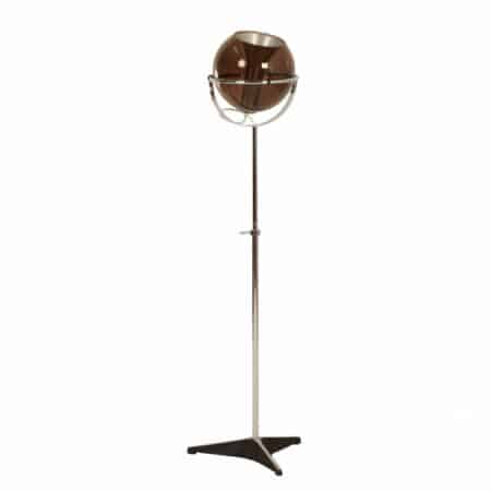 Globe Floor Lamp by Frank Ligtelijn for RAAK, 1960's | with Smoked Glass