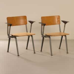 Pair of Folding chairs with Armrests by Ahrend De Cirkel, 1960s