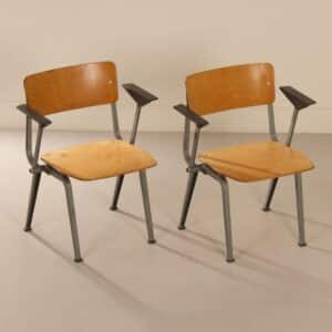 Pair of Folding chairs with Armrests by Ahrend De Cirkel, 1960s