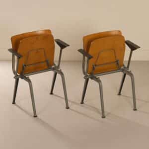 Pair of Folding chairs with Armrests by Ahrend De Cirkel, 1960s