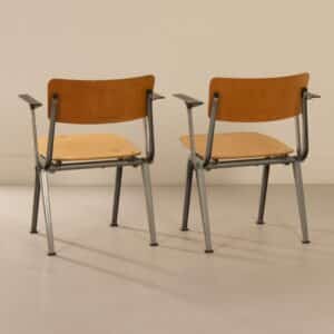 Pair of Folding chairs with Armrests by Ahrend De Cirkel, 1960s