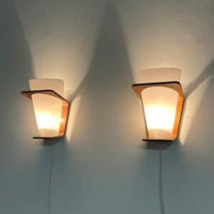 Teak Wall Lights by Louis Kalff for Philips, 1950s | Set of 2