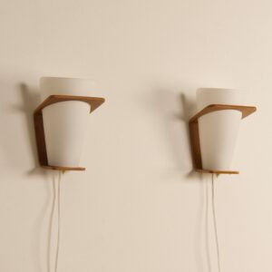 Teak Wall Lights by Louis Kalff for Philips, 1950s | Set of 2