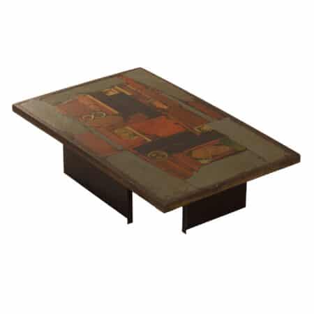 Unique Natural Stone Coffee Table in Warm Colors by Paul Kingma, 1978