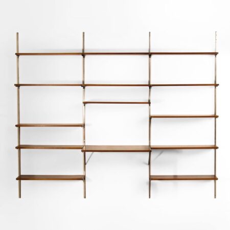 Rosewood Wall System by Tetex, Netherlands, 1960s - Modular Wall Unit with Desk and 14 Shelves