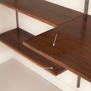 Rosewood Wall System by Tetex, Netherlands, 1960s &#8211; Modular Wall Unit with Desk and 14 Shelves