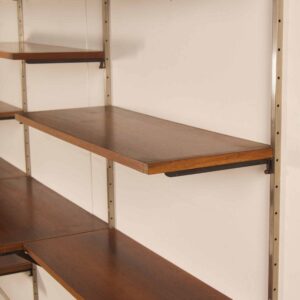 Rosewood Wall System by Tetex, Netherlands, 1960s &#8211; Modular Wall Unit with Desk and 14 Shelves