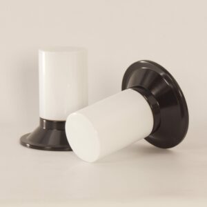 White Cylindrical Ceiling Lamps by Corodex, 1970s | Set of 2 Vintage Lamps