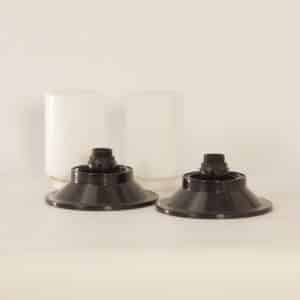 White Cylindrical Ceiling Lamps by Corodex, 1970s | Set of 2 Vintage Lamps