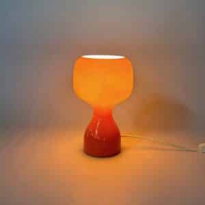 Table Lamp in Orange Glass by Herwig and Frank Sterckx for Massive, 1970s