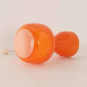 Table Lamp in Orange Glass by Herwig and Frank Sterckx for Massive, 1970s