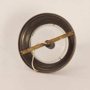 Large Art Deco Ceiling Lamp with Brass Base and Cut Glass, 1930s