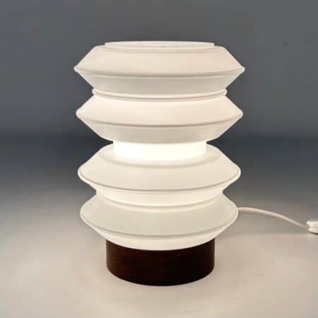 White Table Lamp with Wenge Base by Raak, Amsterdam from 1960s