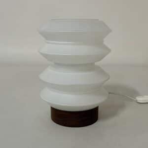 White Table Lamp with Wenge Base by Raak, Amsterdam from 1960s
