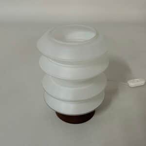 White Table Lamp with Wenge Base by Raak, Amsterdam from 1960s