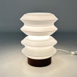 White Table Lamp with Wenge Base by Raak, Amsterdam from 1960s