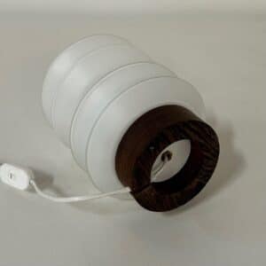 White Table Lamp with Wenge Base by Raak, Amsterdam from 1960s