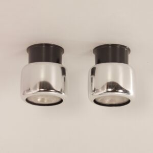 Pair of Ceiling Lights by Erco Leuchten, 1970s | Silver colour