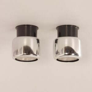 Pair of Ceiling Lights by Erco Leuchten, 1970s | Silver colour