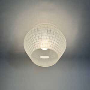 Frosted Glass Ceiling Lamp with Block Pattern by Brüne, 1960s