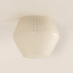 Frosted Glass Ceiling Lamp with Block Pattern by Brüne, 1960s