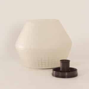 Frosted Glass Ceiling Lamp with Block Pattern by Brüne, 1960s
