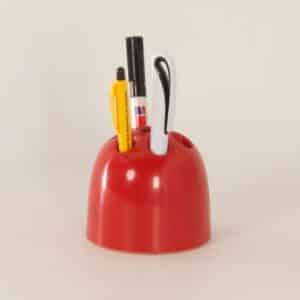 Vintage Red &#8220;Dedalino&#8221; Pencil holder by Emma Gismondi for Artemide, 1960s