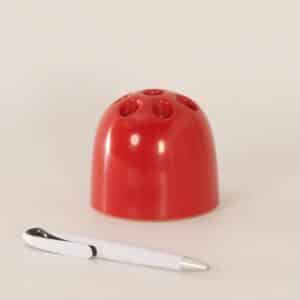 Vintage Red &#8220;Dedalino&#8221; Pencil holder by Emma Gismondi for Artemide, 1960s