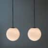 Pair Hanging Lamps in Bubble Glass by Peill & Putzler, 1970s