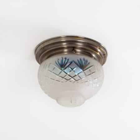 Art Deco Ceiling Lamp with Cut Glass, 1930s