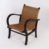 Danish Armchair in Teak and Black Artificial Leather, 1970s – Mid-Century