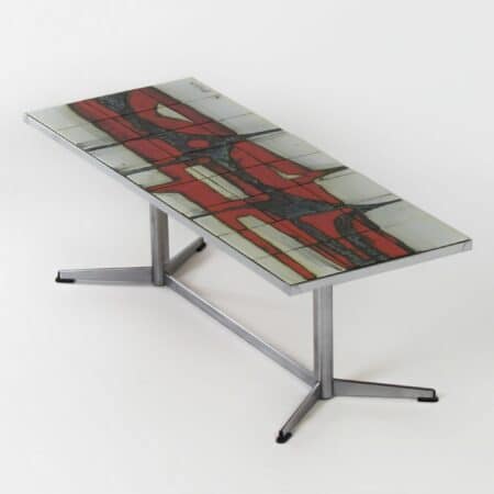 Mid-century Table by Alvar Aalto for Artek, 1950s &#8211; New Linoleum Top Layer