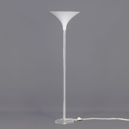 White Plexiglass Floor Lamp by Harco Loor, 1980s