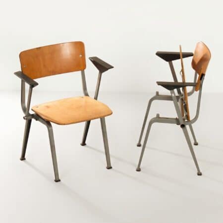 Pair of Folding chairs with Armrests by Ahrend De Cirkel, 1960s