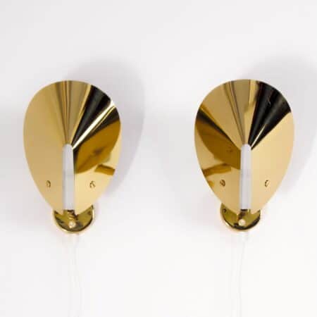 Pair of Brass Wall Lights by Aneta, 1980s