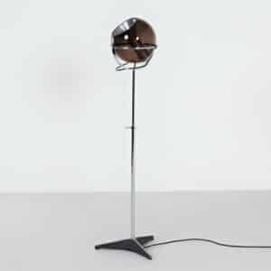 Globe Floor Lamp by Frank Ligtelijn for Raak, 1960&#8217;s | with Smoked Glass Globe