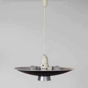 Black Metal Pendant Lamp with Diffuser by Louis Kalff for Philips, 1950s